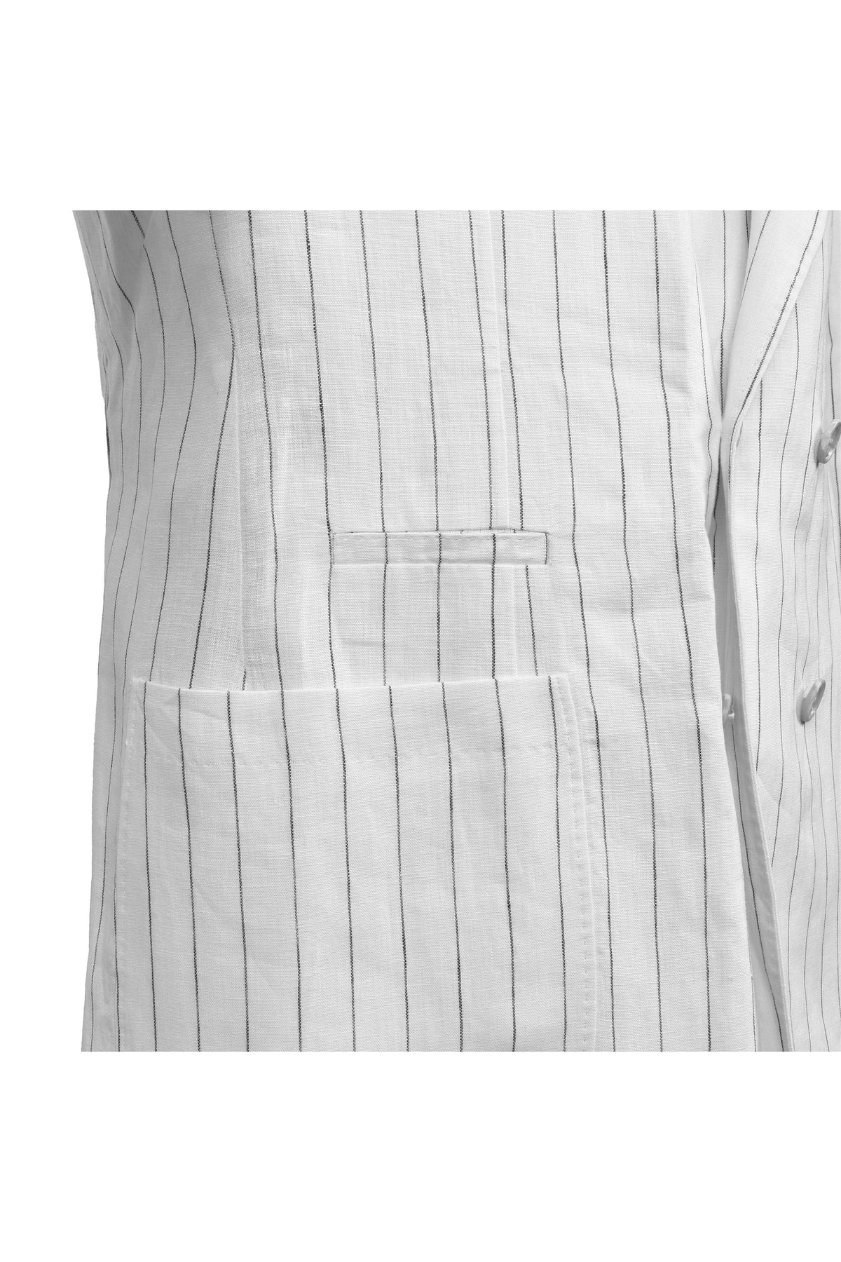 Men's White Linen Double Breasted Blazer