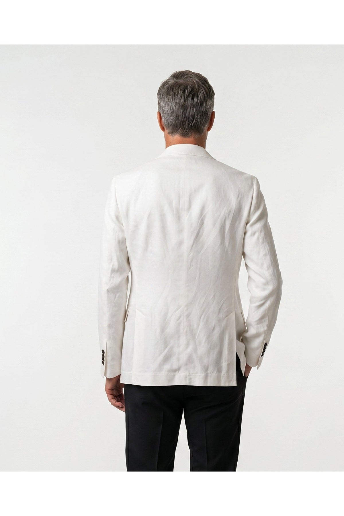 Men's Off White Silk Linen Blazer