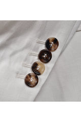 Men's Off White Silk Linen Blazer