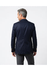 Men's Navy Tailored Cotton Blazer