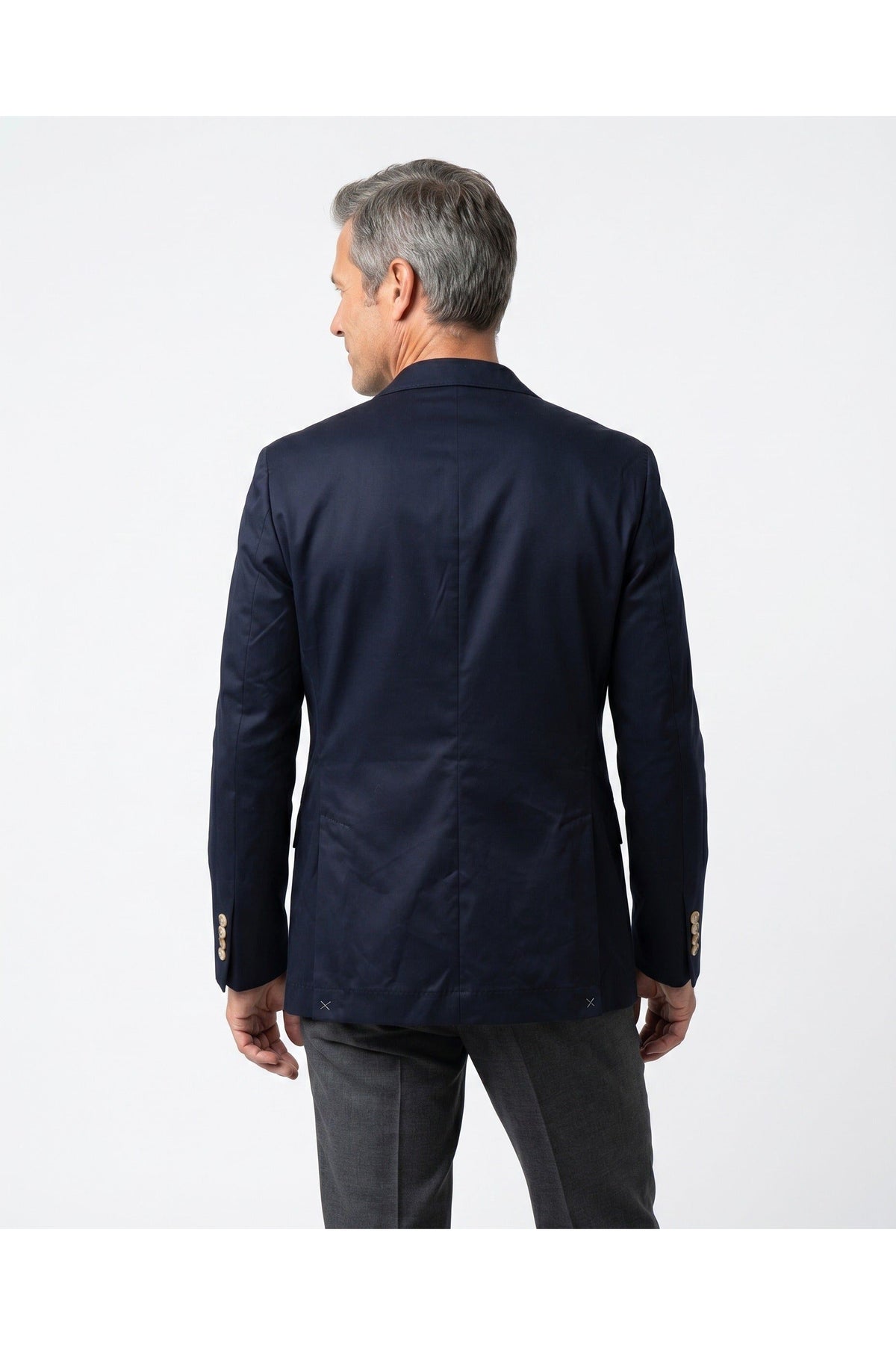 Men's Navy Tailored Cotton Blazer