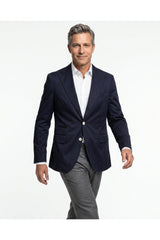 Men's Navy Tailored Cotton Blazer