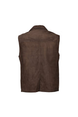 Men's Brown Suede Sleeveless Jacket