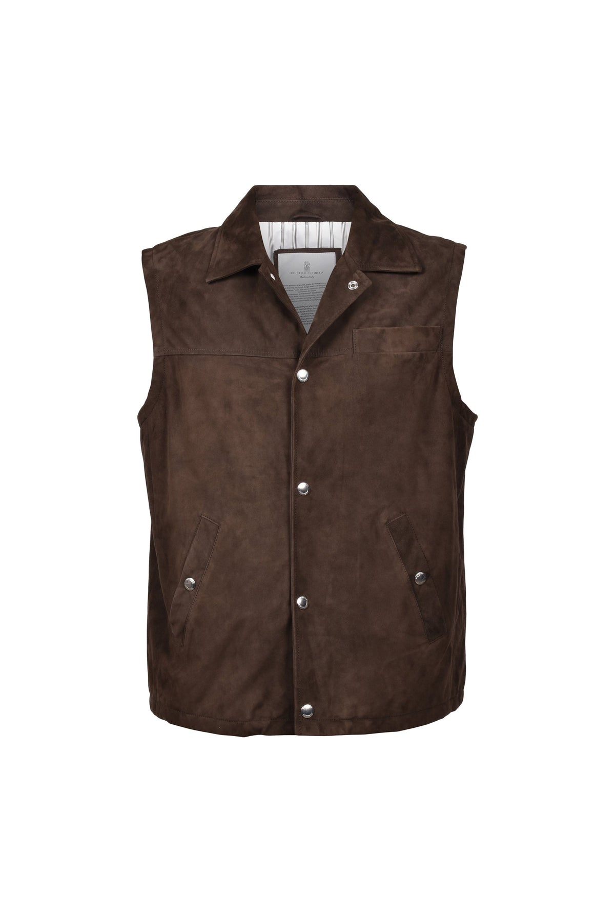 Men's Brown Suede Sleeveless Jacket