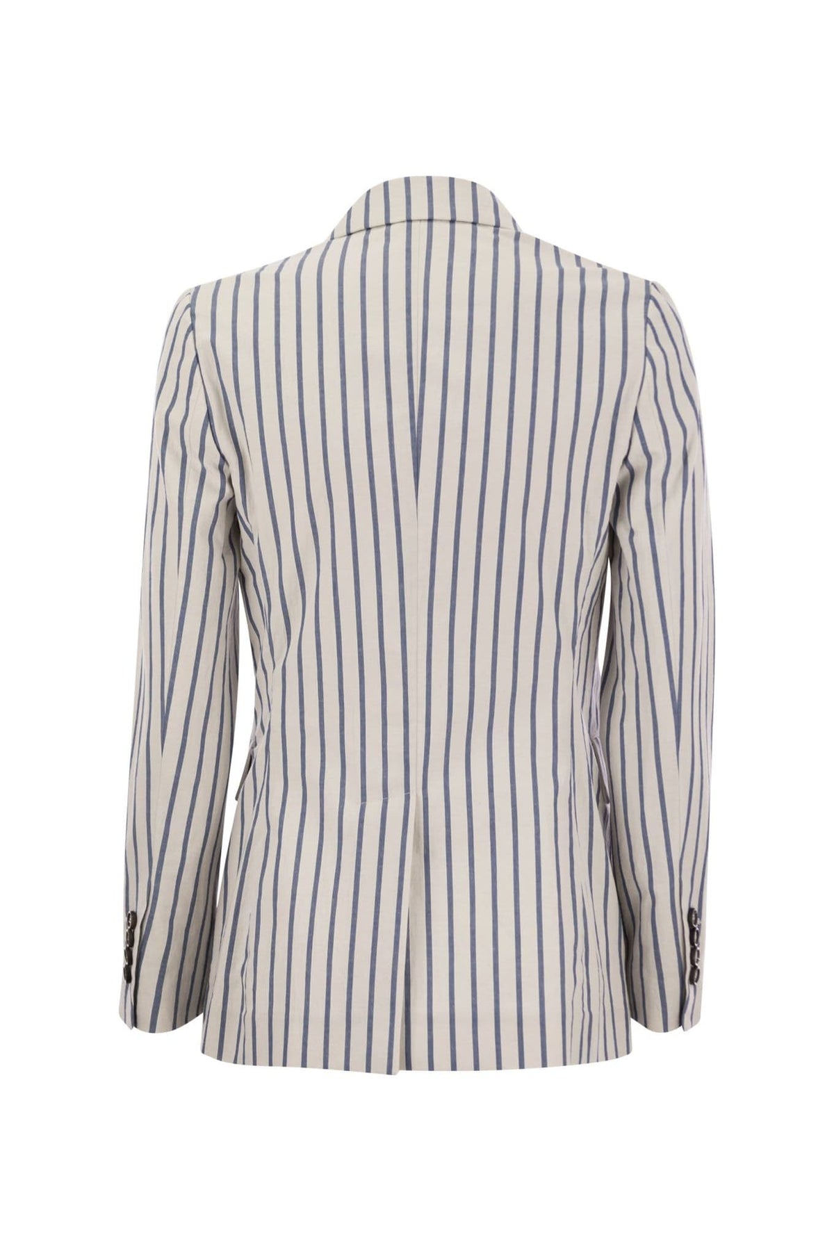 Women's White Striped Double Breasted Jacket