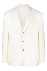 Men's Ivory Wool Single Breasted Blazer
