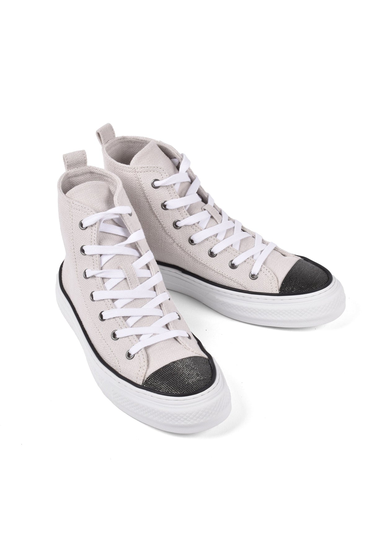 Women's Silver Birch Cotton Linen High Top Sneakers