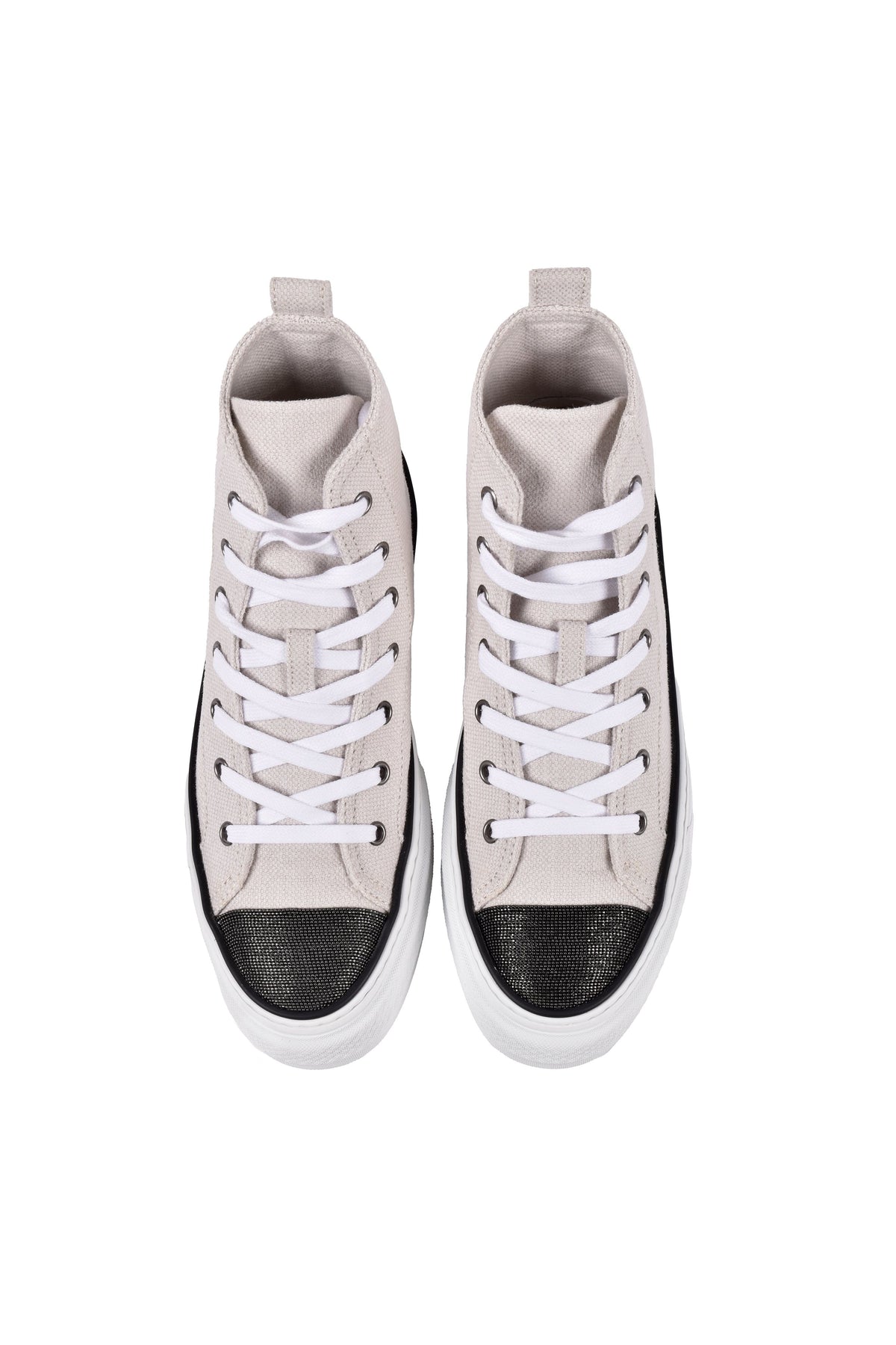 Women's Silver Birch Cotton Linen High Top Sneakers