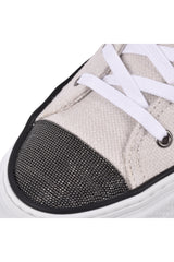 Women's Silver Birch Cotton Linen High Top Sneakers