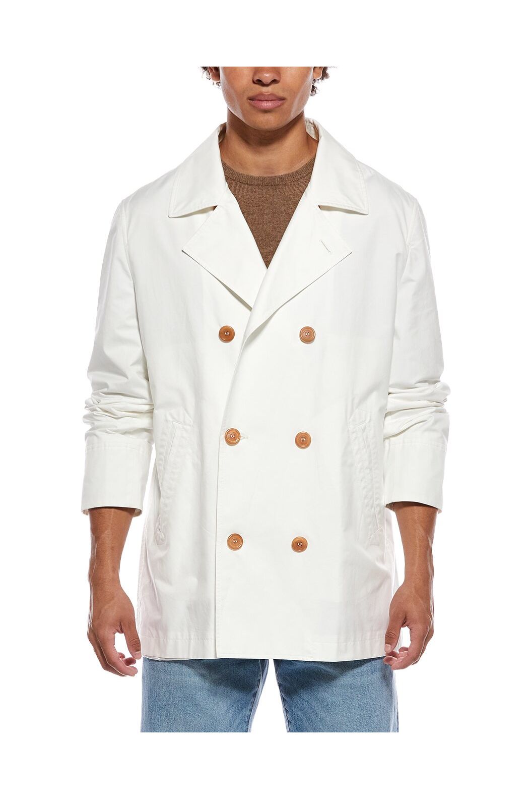 Brunello Cucinelli Men's Off White Double Breasted Jacket