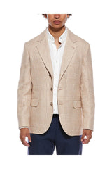 Men's Beige Wool Linen Blazer