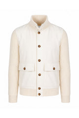 Men's Ivory Knit Sleeve Jacket