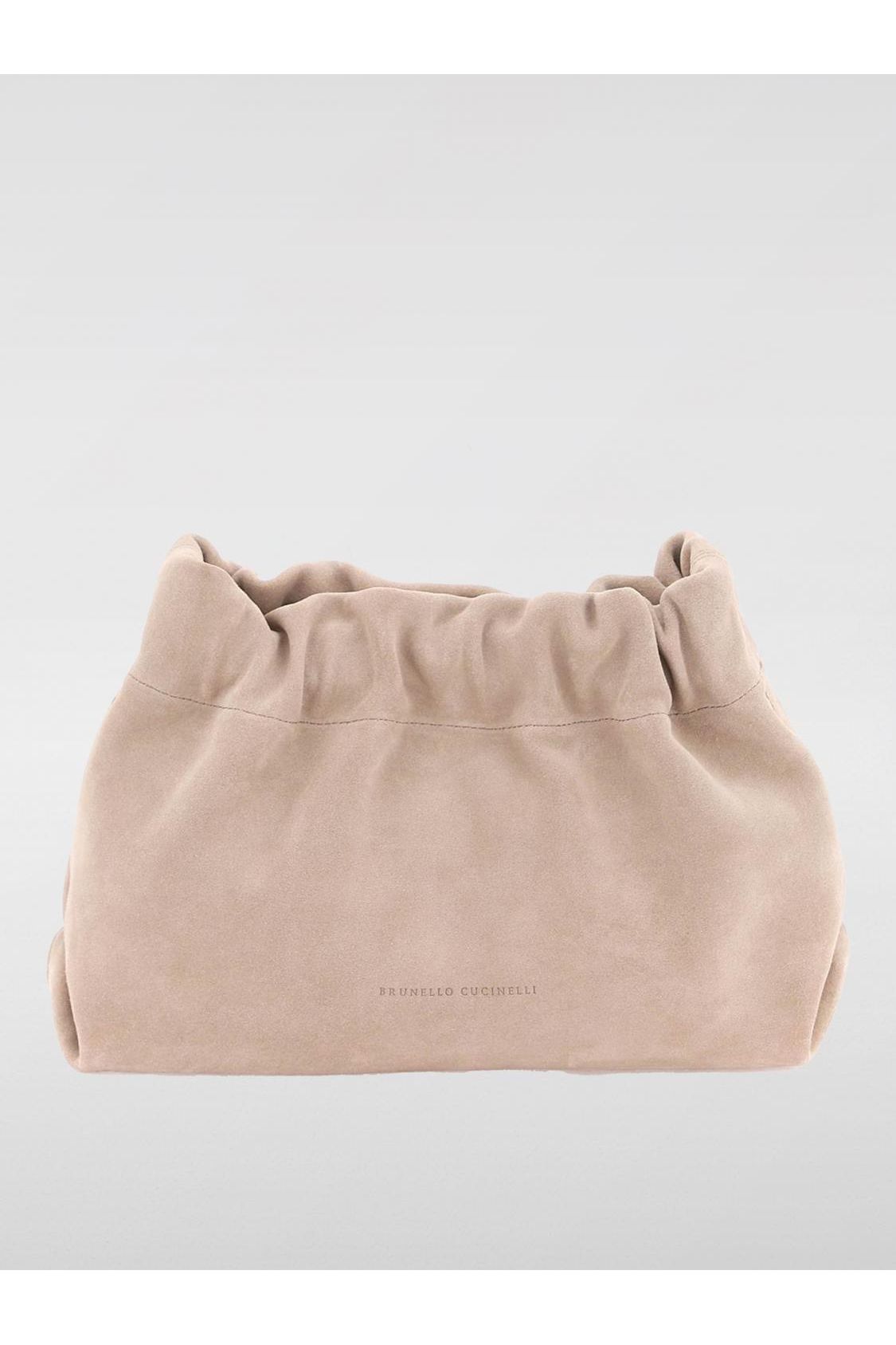 Brunello Cucinelli Women's Sabbia Suede Gathered Clutch Bag