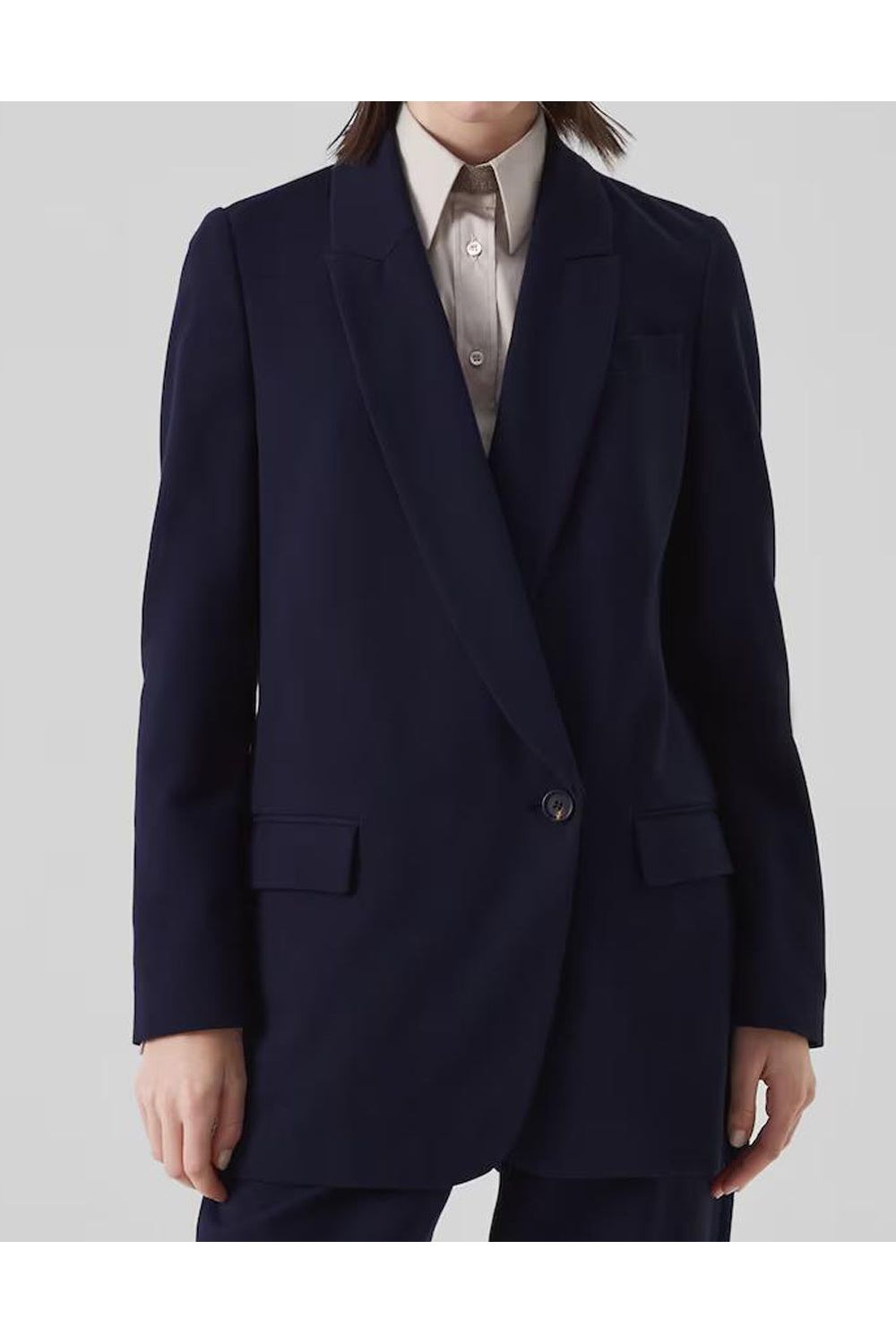 Brunello Cucinelli Women's Navy Tailored Cotton Jacket