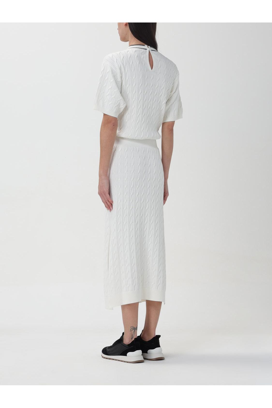Women's White Cable Knit Dress