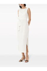 Women's Off White Sleeveless Long Dress