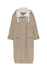 Women's Light Beige Hooded Parka