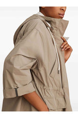 Women's Light Beige Hooded Parka