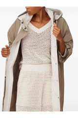 Women's Light Beige Hooded Parka