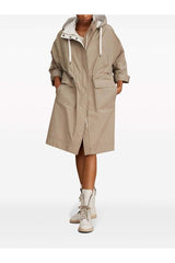 Women's Light Beige Hooded Parka