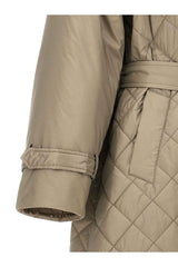 Brunello Cucinelli Women's Light Brown Quilted Belted Coat