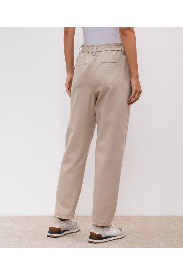 Women's Beige Relaxed Cotton Pants