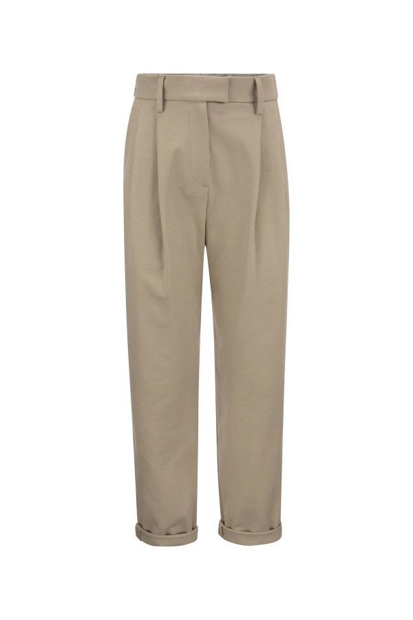 Women's Talco Cotton Tapered Trousers With Cuffs