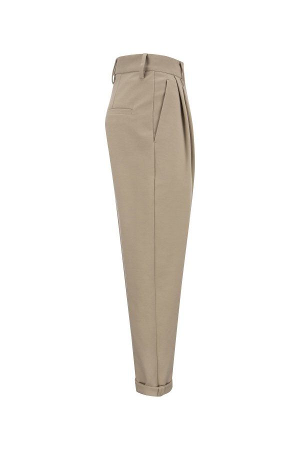Women's Talco Cotton Tapered Trousers With Cuffs