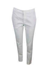 Women's White Tailored Cotton Trousers