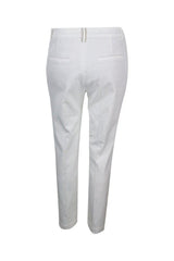 Women's White Tailored Cotton Trousers