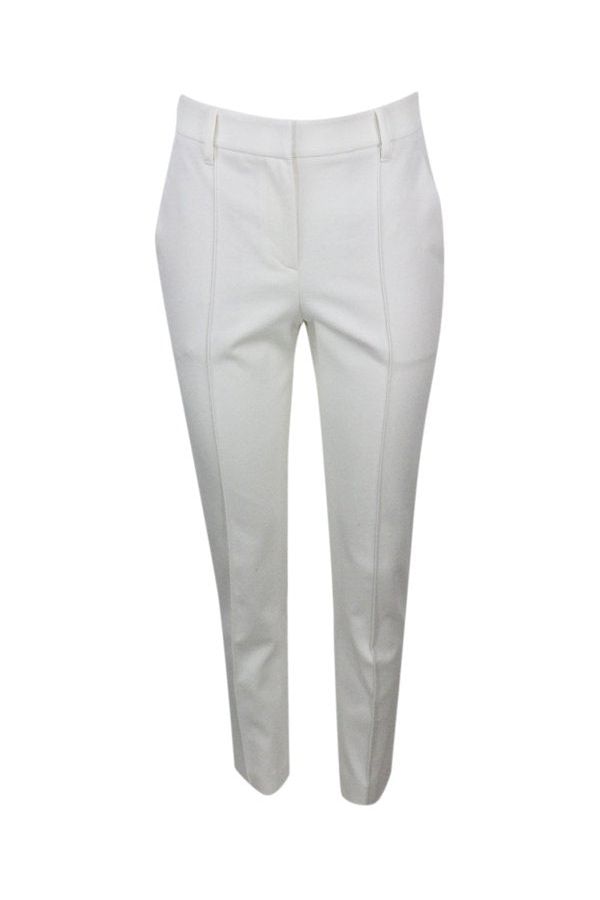 Women's Off White Tailored Slim Trousers