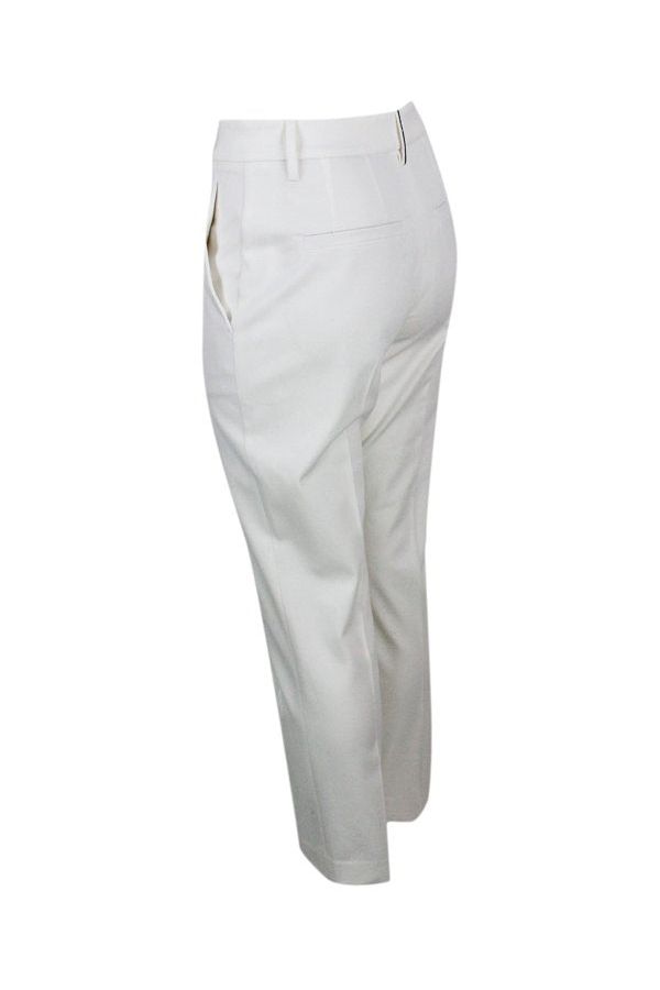 Women's Off White Tailored Slim Trousers