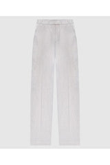Brunello Cucinelli Women's White Striped Linen Cotton Trousers