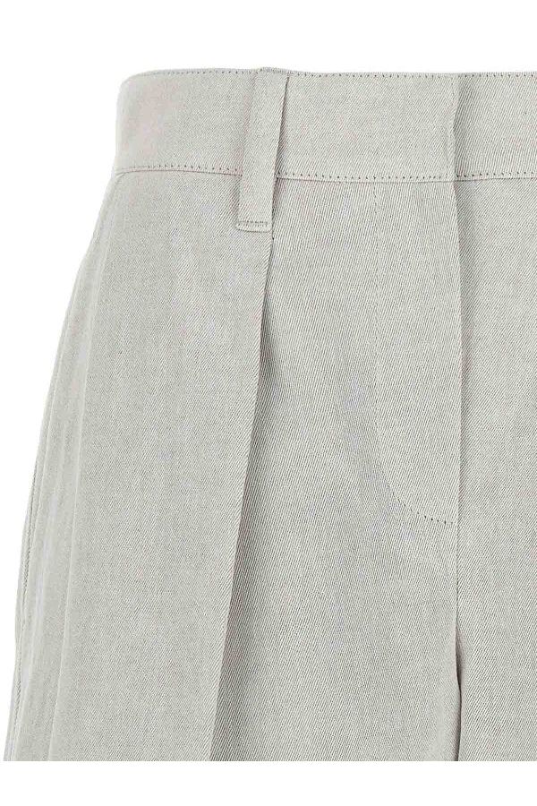 Women's Light Beige Linen Blend Shorts
