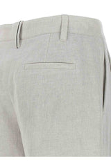 Women's Light Beige Linen Blend Shorts