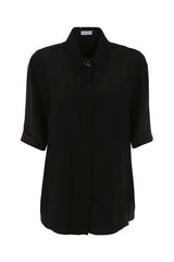 Women's Black Silk Relaxed Shirt