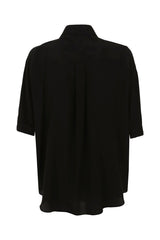 Women's Black Silk Relaxed Shirt