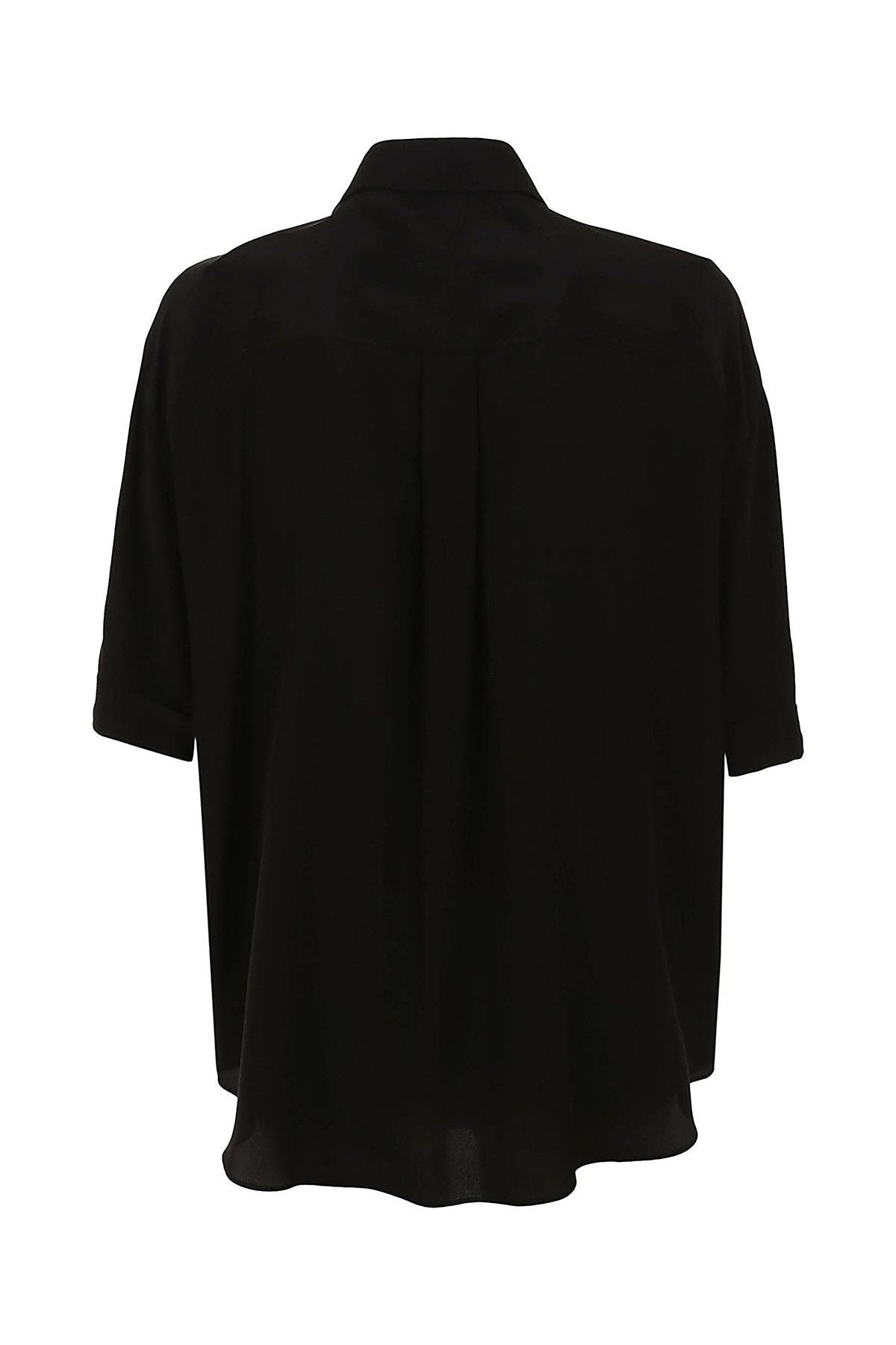 Women's Black Silk Relaxed Shirt