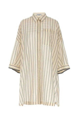 Brunello Cucinelli Women's Beige Silk Blend Oversized Shirt