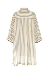 Brunello Cucinelli Women's Beige Silk Blend Oversized Shirt