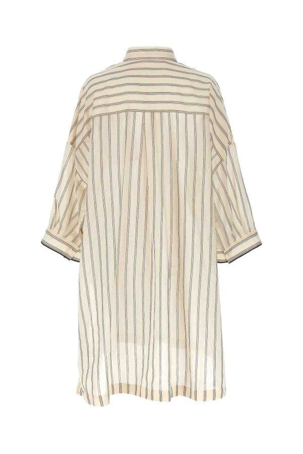 Brunello Cucinelli Women's Beige Silk Blend Oversized Shirt