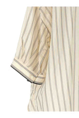 Brunello Cucinelli Women's Beige Silk Blend Oversized Shirt