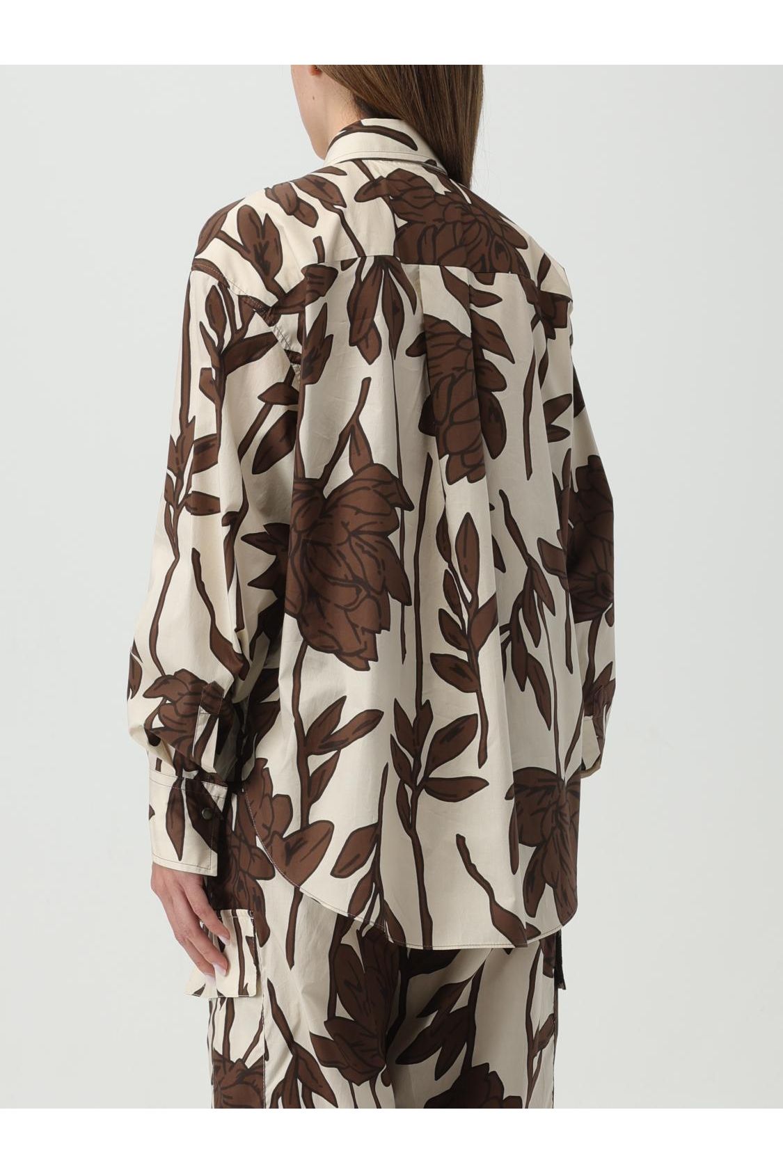 Women's Panama Tobacco Floral Print Shirt