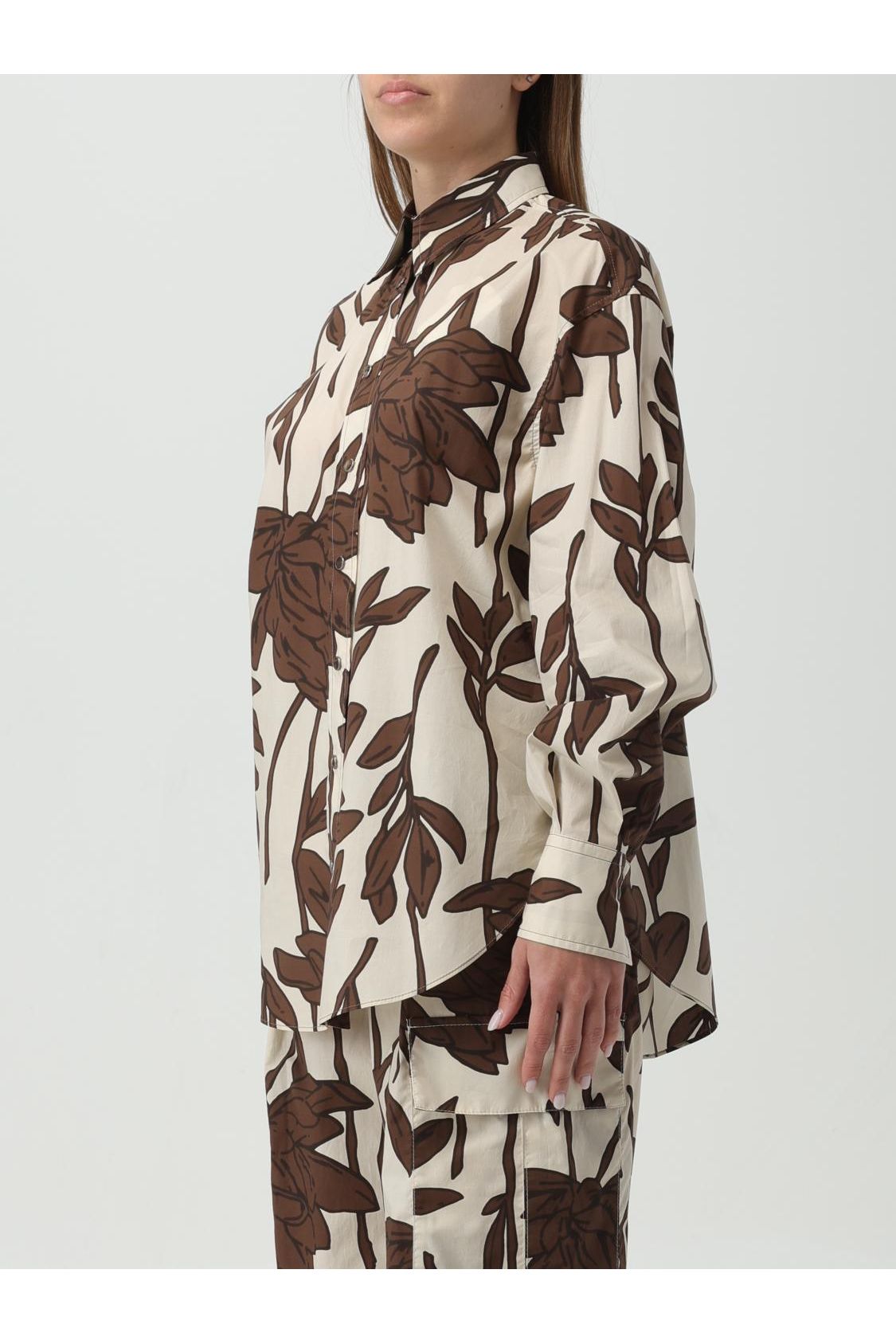 Women's Panama Tobacco Floral Print Shirt