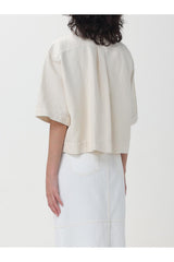Women's Off White Boxy Cotton Linen Shirt