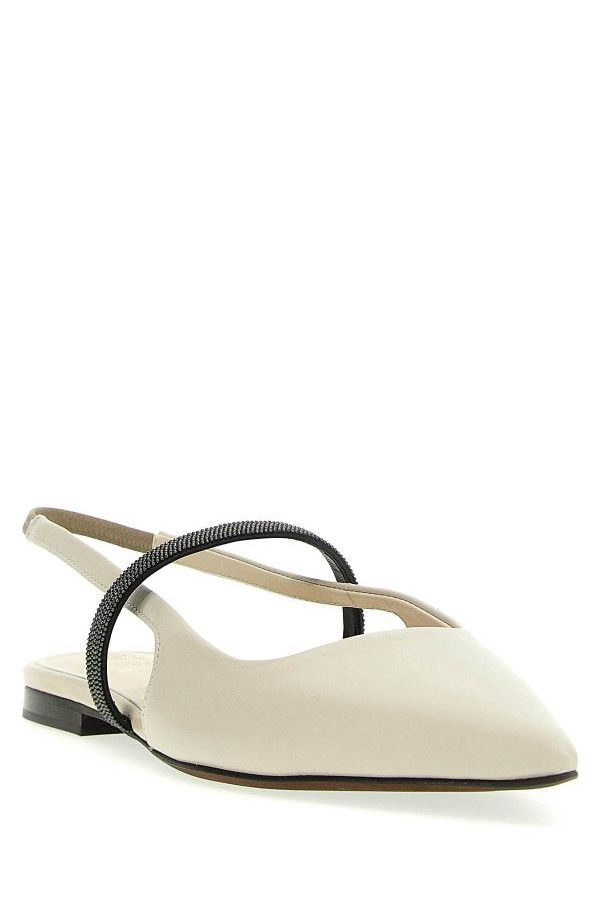 Women's Rugiada Leather Pointed Slingback Flats