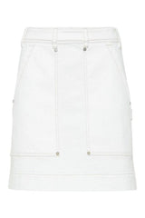 Women's White Cotton Straight Skirt