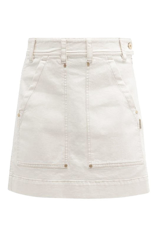 Women's Off White Cotton Mini Skirt