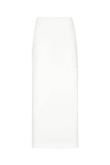 Brunello Cucinelli Women's Off White Straight Cotton Skirt