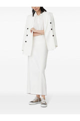 Brunello Cucinelli Women's Off White Straight Cotton Skirt